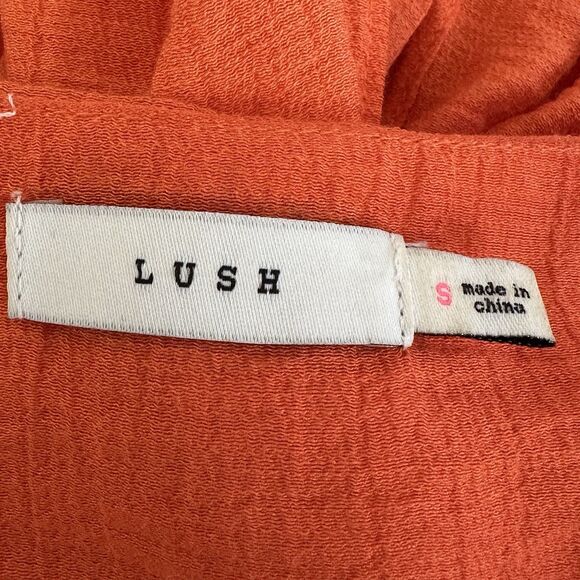 Lush Women's Maxi Dress Tie Back Size Small Orange Adjustable Straps Tiered Boho - Picture 12 of 13